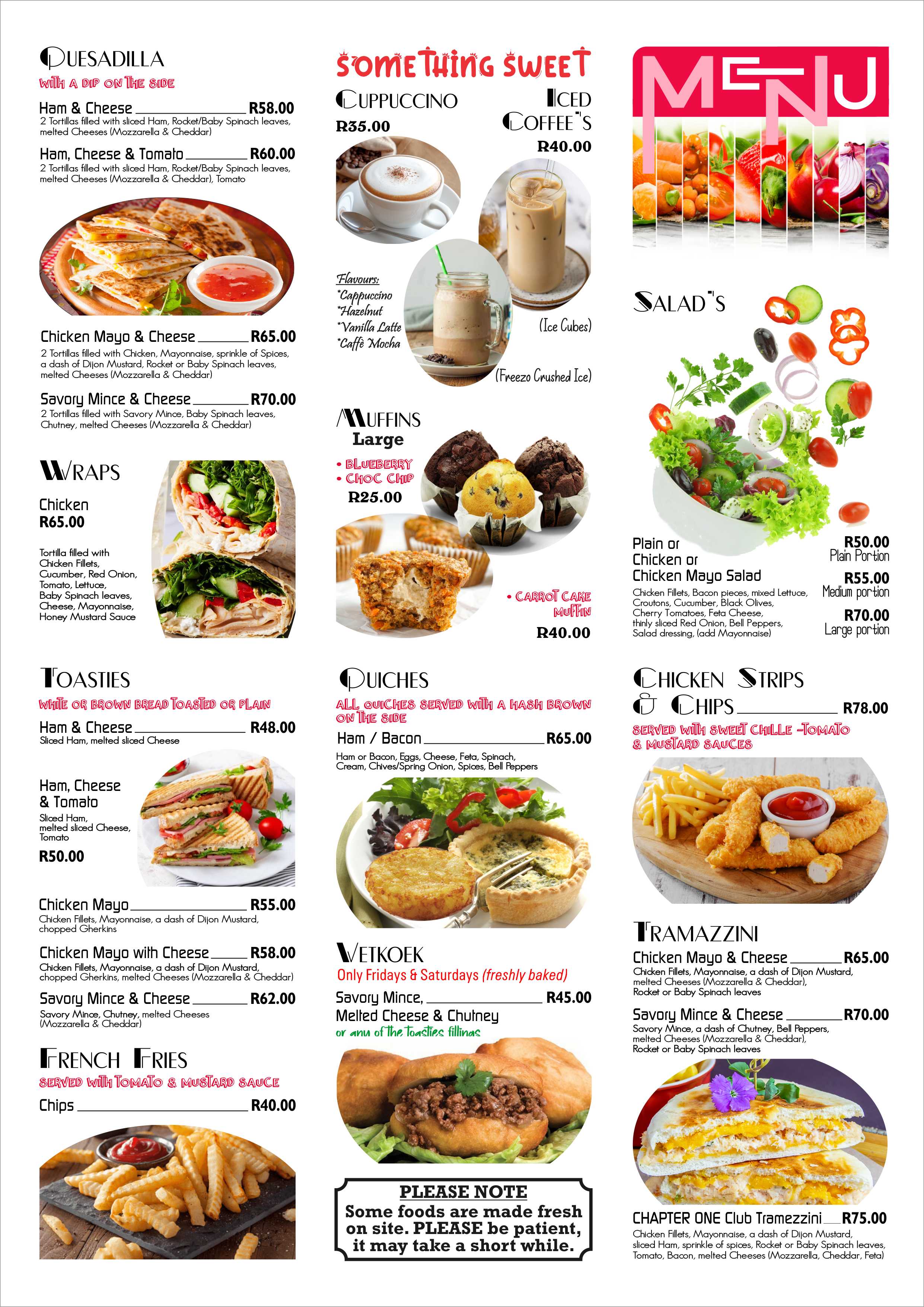 Coffee Shop Menu